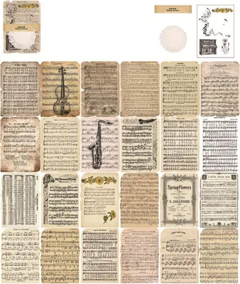 Productafbeelding van 26 vellen vintage scrapbookingpapier, geschikt voor doe-het-zelf projecten, verfijnde decoratieve handwerkproducten voor kunstzinnige journaling