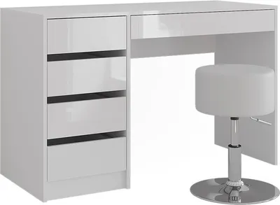 Produktbild von Schminktisch Vicco Sherry Weiß/Weiß Hochglanz 119.8 cm mit Hocker, Model 57600