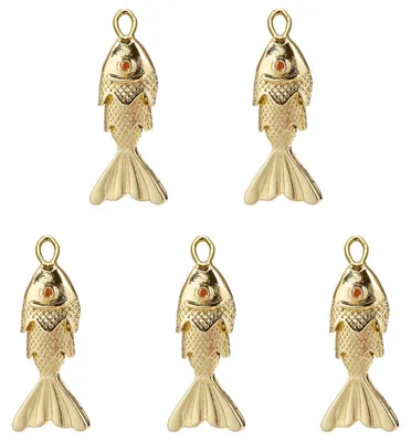 Immagine prodotto di Omgoods - Set di 5 ciondoli placcati in oro a forma di creature marine, ideali per gioielli