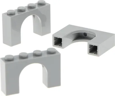 Produktbild von 3x Lego Bogenstein 1x4x2 neu-hell grau Tor Bogen Burg Fenster Brücke 6182