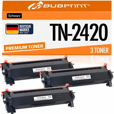Produktbild von Bubprint 3 Toner kompatibel mit Brother TN-2420 TN-2410 Schwarz