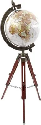 Immagine prodotto di Casa Padrino Deco Globe Multicolore / Brown / Antique Brass H. 78 cm - Mappamondo regolabile in altezza con treppiede - Decorazione per l'ufficio - Decorazione per il soggiorno - Accessori per la decorazione