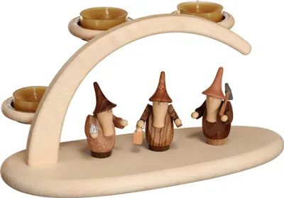 Produktbild von Leuchterbogen mit Gnomen (25x13x10cm) von Seiffener Volkskunst