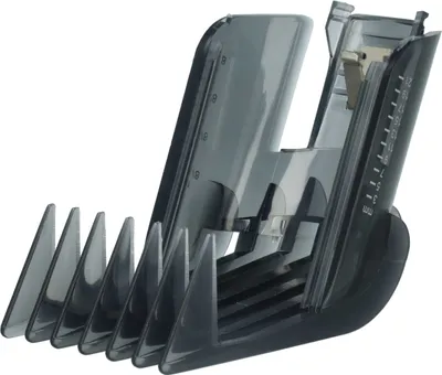 Produktbild von vhbw Kammaufsatz 3 - 21 mm (1/8" - 7/8") kompatibel mit Philips QC 5120, 5115, 5125, 5105 Haarschneider, Bartschneider - Ersatz-Kamm Grau, Transparent