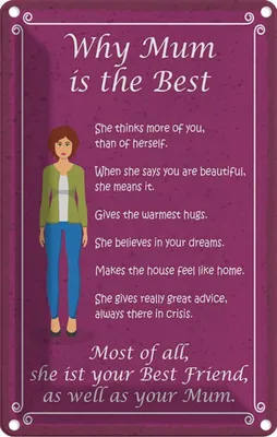 Produktbild von vianmo Blechschild 18x12 cm why Mam Zitat is the best Mama beste Männer Frauen Spruch
