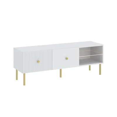 Image de Meuble TV HASKEL – blanc + or