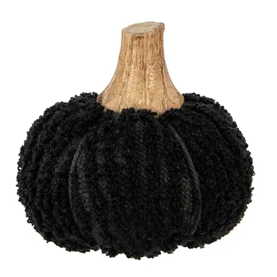 Obrázek produktu pro Clayre & Eef Dekorace Dýně Ø 9x8 cm Černý polyester