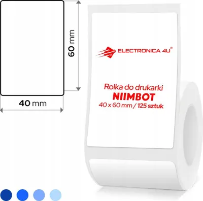 Image de Étiquettes blanches Niimbot B1 B4 B21 B3S autocollantes thermiques 40x60