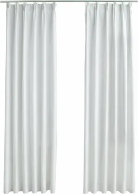 Immagine prodotto di vidaXL Tende oscuranti con ganci 2 pz. Grigio bianco 140x245 cm