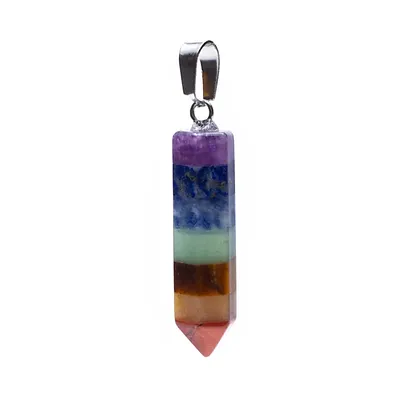 Image de Pendentif en pierres précieuses 7 chakras - 3,5 cm, lot de 2 pièces