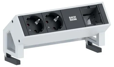 Produktbild von BACHMANN DESK2 2x Schutzkontakt 1x ABD GST18, weiß