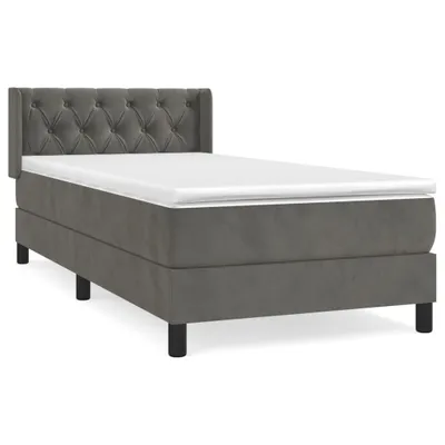 Immagine prodotto di vidaXL Letto a molle con materasso grigio scuro 80x200 cm in velluto