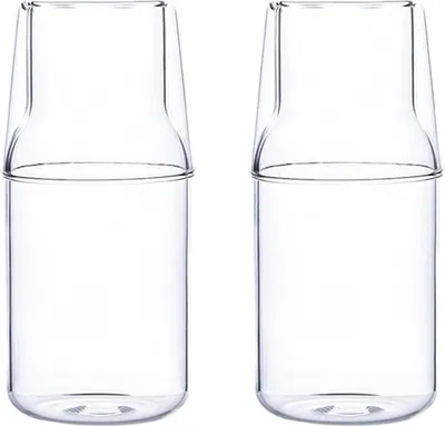 Image de Carafe élégante avec tumbler - multifonctionnelle - 1 pièce - verre borosilicaté de haute qualité