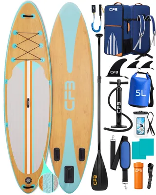 Produktbild von Stand Up Paddle Board 320x84x15 cm, MB. bis 160 kg, extra breit, Holzoptik SUP Board Set mit Paddel, Pumpe, Rucksack für Anfänger & Erwachsene