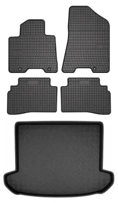 Produktbild von Gummimatten + Kofferraumwanne für Kia Sportage IV 2015- (oberer Ladeboden) – Schwarz, passgenau – Wielganizator SolidPRO