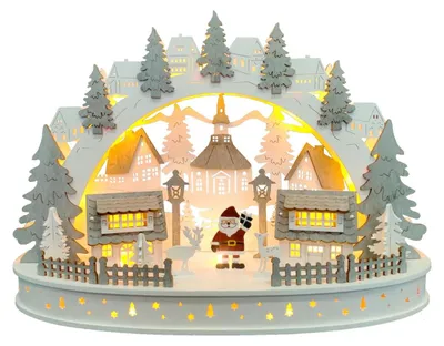 Produktbild von LED Winterlandschaft aus Holz Weihnachtslandschaft Weihnachtsdeko beleuchtet