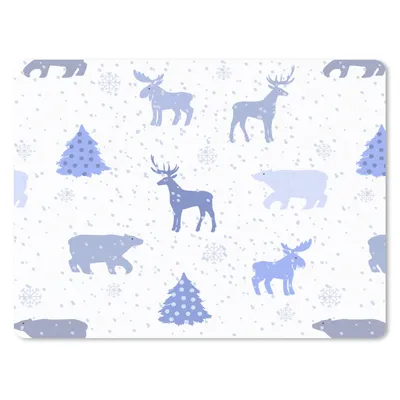 Produktbild von MuchoWow® Mauspad Mousepad Hirsche - Muster - Schnee 40x30 cm - Mousepads - Maus Mat - Pad - Mausunterlage - Anti Rutsch