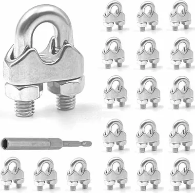 Produktbild von 30 Stück M5 Seilklemmen, Drahtseilklemme 5mm Edelstahl Buegelklemme U Bolzen für Befestigungvon Seilen Aufhängung Von Sonnensegeln Wäscheleinen Bannern