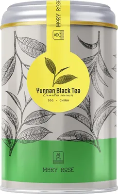 Produktbild von Mary Rose - Schwarztee Yunnan in Dose 50g - Spitz Zulaufende Blätter - Intensiver Geschmack - Kraftvolle Energie - Klassischer Tee aus China