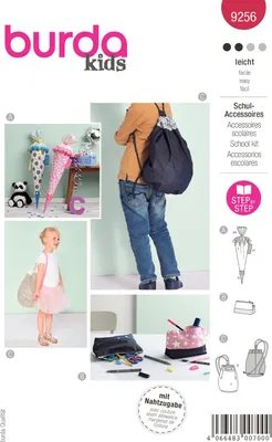 Produktbild von Burda Kids Schnittmuster Schultüte, Mäppchen und Turnbeutel Nr. 9256