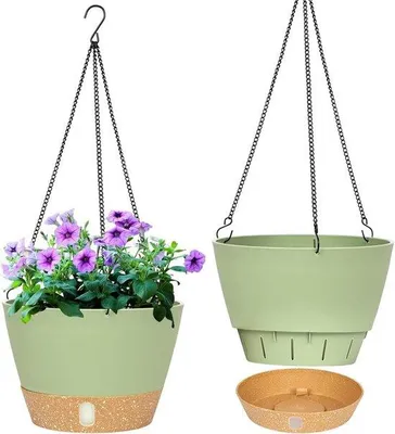 Produktbild von Hängende Pflanzkübel 20cm Grün Innen und Außen mit Ablauflöchern