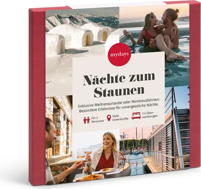 Produktbild von mydays Geschenkbox Nächte zum Staunen; Erlebnis verschenken oder selbst erleben; Gutschein für 2 Person(en)