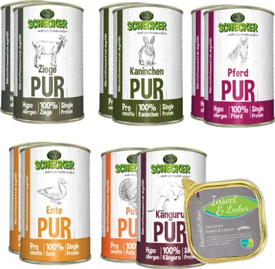 Produktbild von Dogreform Pur 11-er sensitiv 10 x 410g Dosen + 1 x 200 g Hundefutter ideal zum BARFen