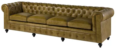 Produktbild von MASSIVMOEBEL24.DE Sofa 4-Sitzer Echtleder 274x82x75 grün CHESTERFIELD #304