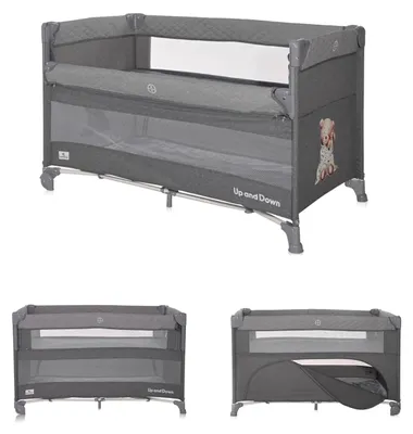 Produktbild von Lorelli Up and Down Reisebett 3in1 Beistellbett Laufstall 2 Ebenen 120x60 cm, faltbar, Rollen mit Bremse, Tasche