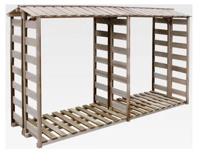 Produktbild von Brennholz-Lagerschuppen Kaminholzregal 300 x 90 x 176 cm aus imprägniertem Kiefernholz