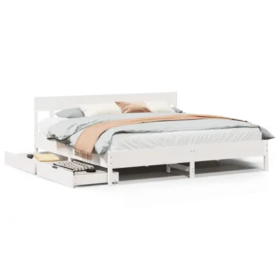 Immagine prodotto di Letto senza Materasso Bianco 180x200 cm Legno Massello di Pino