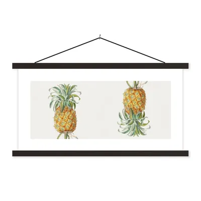 Produktbild von MuchoWow® Textilposter Ananas - Lebensmittel - Obst 120x60 cm mit schwarzem Rahmen - Dekoration Schlafzimmer