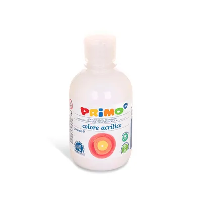 Produktbild von PRIMO Acrylic Tempera White 300ml zum Übermalen - Acrylfarbe in der Flasche