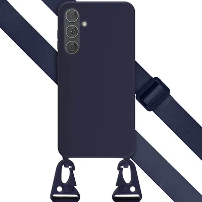 Produktbild von Selencia SilikonHülle mit abnehmbarem Band Samsung Galaxy A35 - Dunkelblau