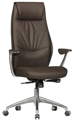 Produktbild von Bürostuhl aus echtem Leder, braun – Ergonomischer Synchronmechanismus – Tragfähigkeit: 120 kg