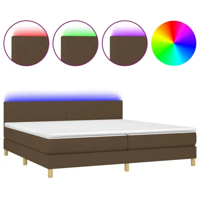Produktbild von Boxspringbett mit Matratze & LED Dunkelbraun 200x200 cm Stoff