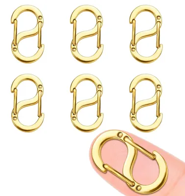 Mini-Karabinerhaken 6er-Pack Gold 16 mm Edelstahl