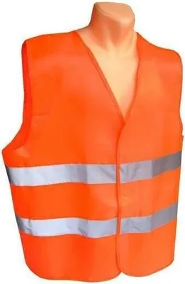 Produktbild von Orangefarbene Warnweste mit reflektierenden Streifen