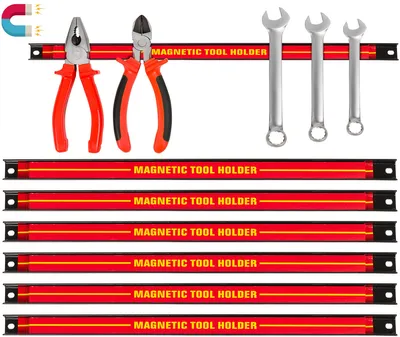 Produktbild von SEVICO 6x Magnetleiste Magnet 50 cm Werkzeug Werkzeughalter Halterung Werkzeugleiste Magnetischer Werkzeughalter 13kg Tragkraft F266