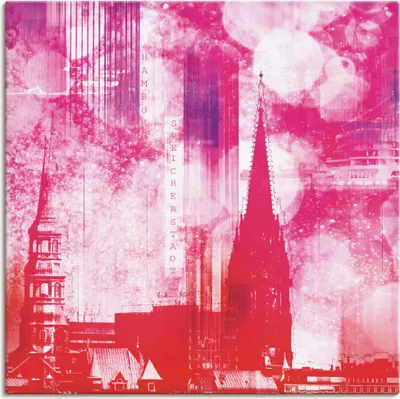 Produktbild von ARTland Leinwandbild Hamburg Collage III Größe: 50x50 cm