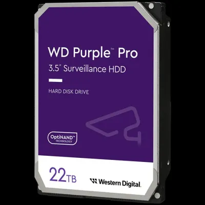 Zdjęcie produktu dla Western Digital Purple Pro, 22 TB, 7200 RPM, 512 MB, 3.5", SATA III