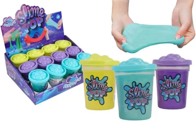 Productafbeelding van Pakket van 12 slime potten - POP - 031097PA - Multikleur - 100Gr - Kinderspeelgoed - Cadeau - Handmatige Activiteiten