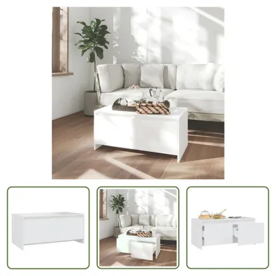 Obrázok produktu pre The Living Store konferenčný stolík biely 90x50x41,5 cm materiál na báze dreva