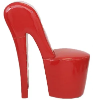 Produktbild von Casa Padrino High Heel Sessel Rot Lack Luxus Design - Designer Sessel - Club Möbel - Schuh Stuhl Sessel