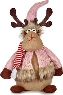 Image de Renne de Noël Rose Marron 15 x 43 x 19 cm