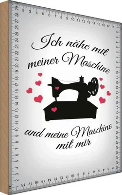 Produktbild von vianmo Holzschild 30x20 cm ich nähe mit meiner Maschine Sport Hobby