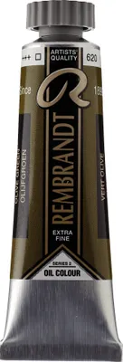 Image de Peinture à l'huile Rembrandt en tube de 15 ml, vert olive 620