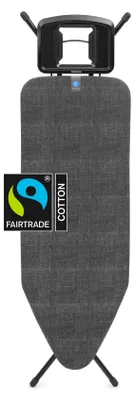 Produktbild von Brabantia 134609, Bügelbrett in Originalgröße, Baumwolle, Schwarz, Einfarbig, Metall, 1240 x 450 mm