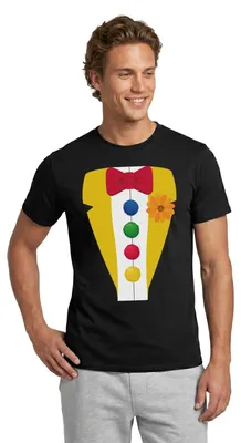 Produktbild von Spreadshirt Fasching Clown Kostüm Karneval Outfit Männer T-Shirt, 4XL, Schwarz