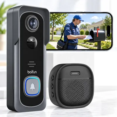 Produktbild von 2K HD WLAN tš¹rklingel mit kamera 2.4GHz WLAN Funkklingel mit Kamera Alexa PIR Bewegungserkennung Nachtsicht 2 Wege Audio Haustš¹rklingel